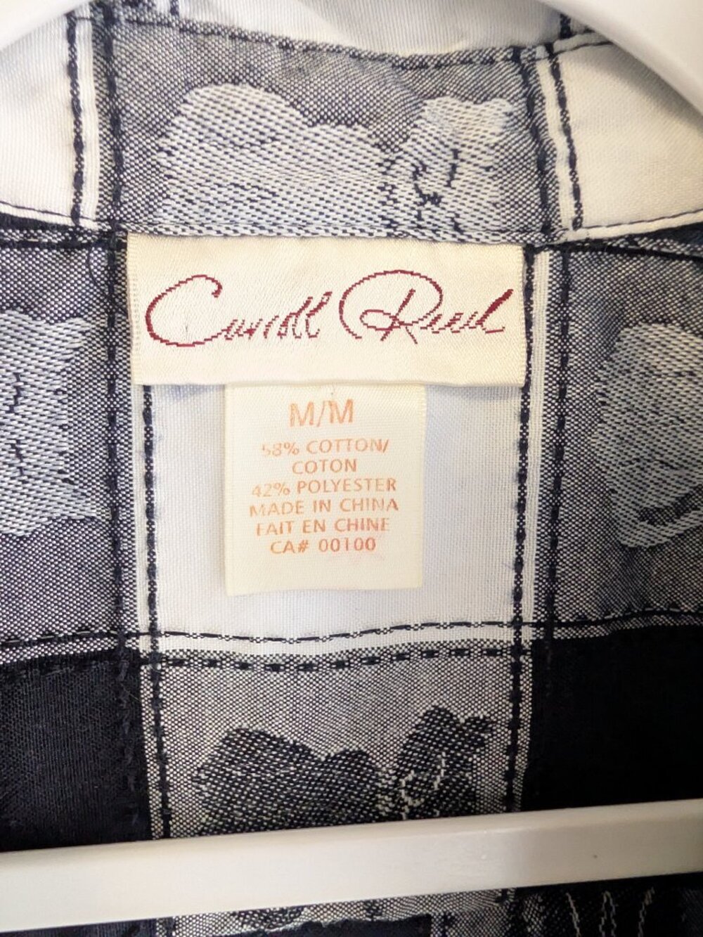 Carroll Reed Checkerboard Cat Print Button Down Top - Picture 8 of 8